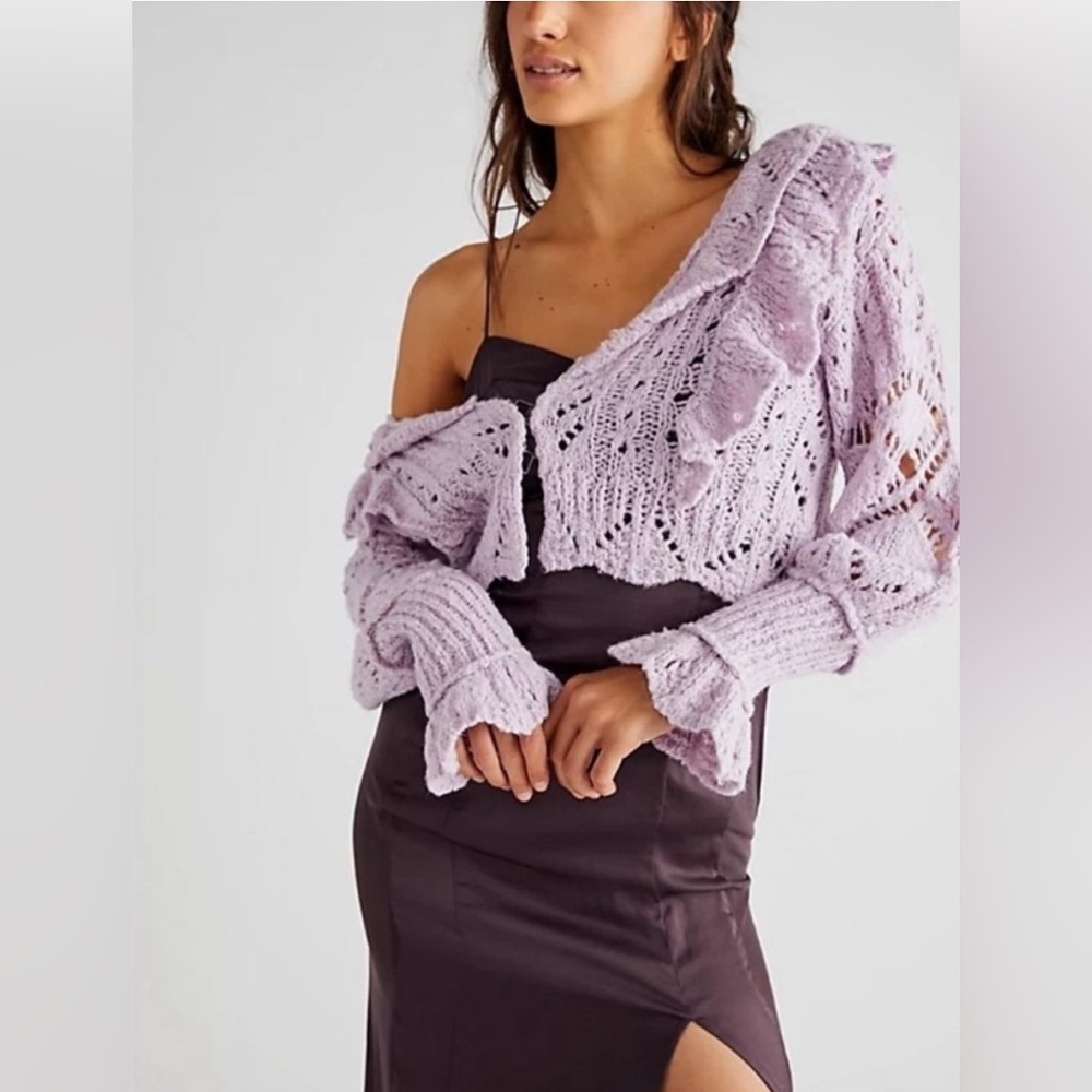 Free People Avery Cardigan in Orchid Dust